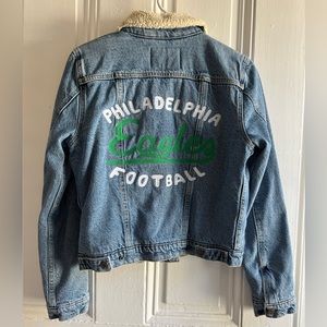 Levi’s Limited Edition Embroidered Philadelphia Eagles Jean Sherpa Lined Jacket